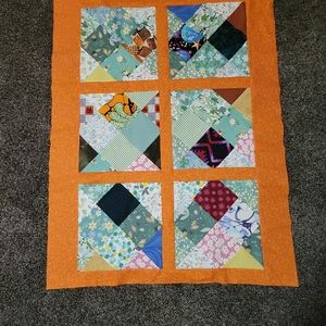 Quilt Top Handmade New Unfinished "Square N Square" 39"x 30"